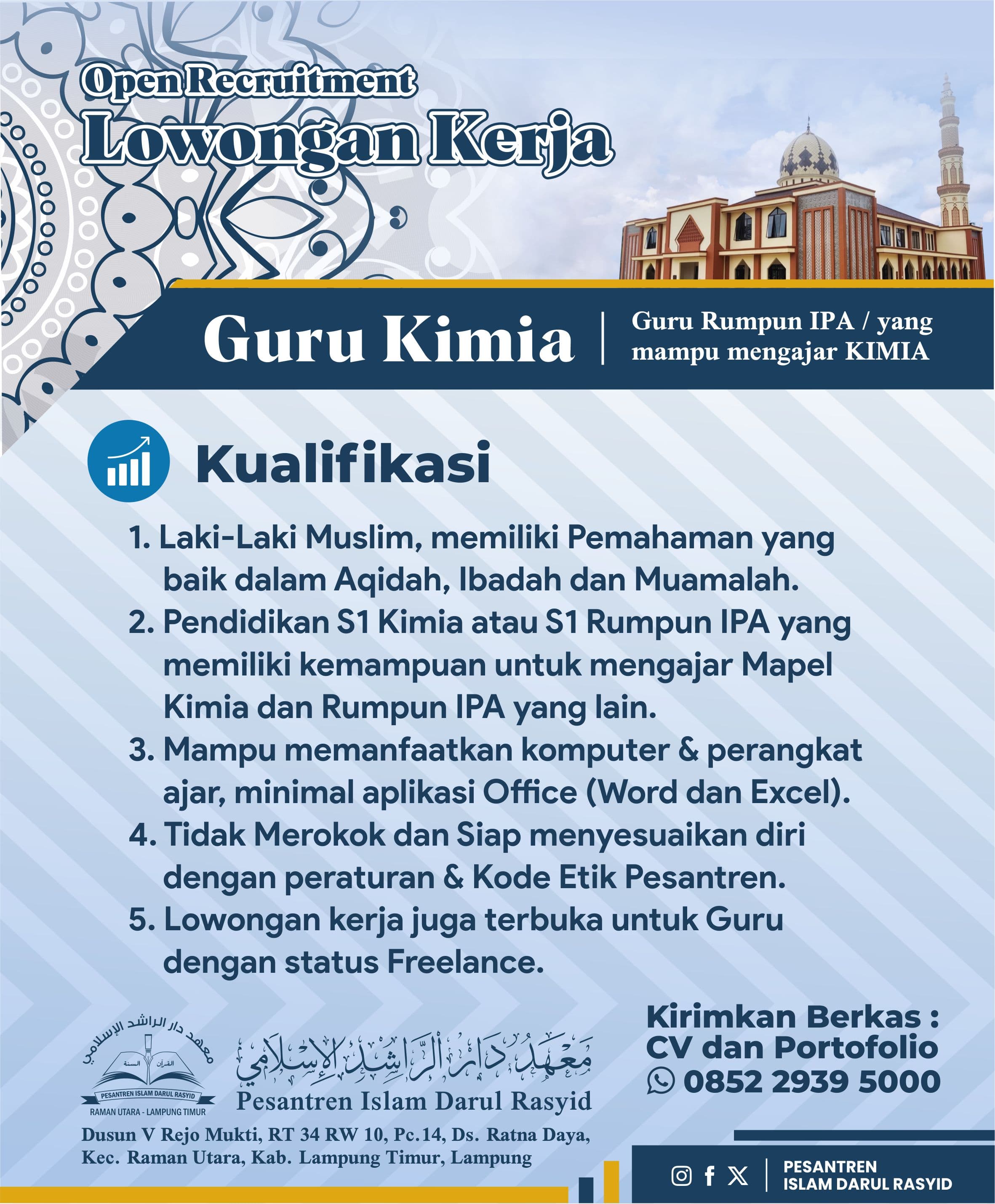 Lowongan Kerja Guru Kimia di Raman Utara, Lampung Timur
